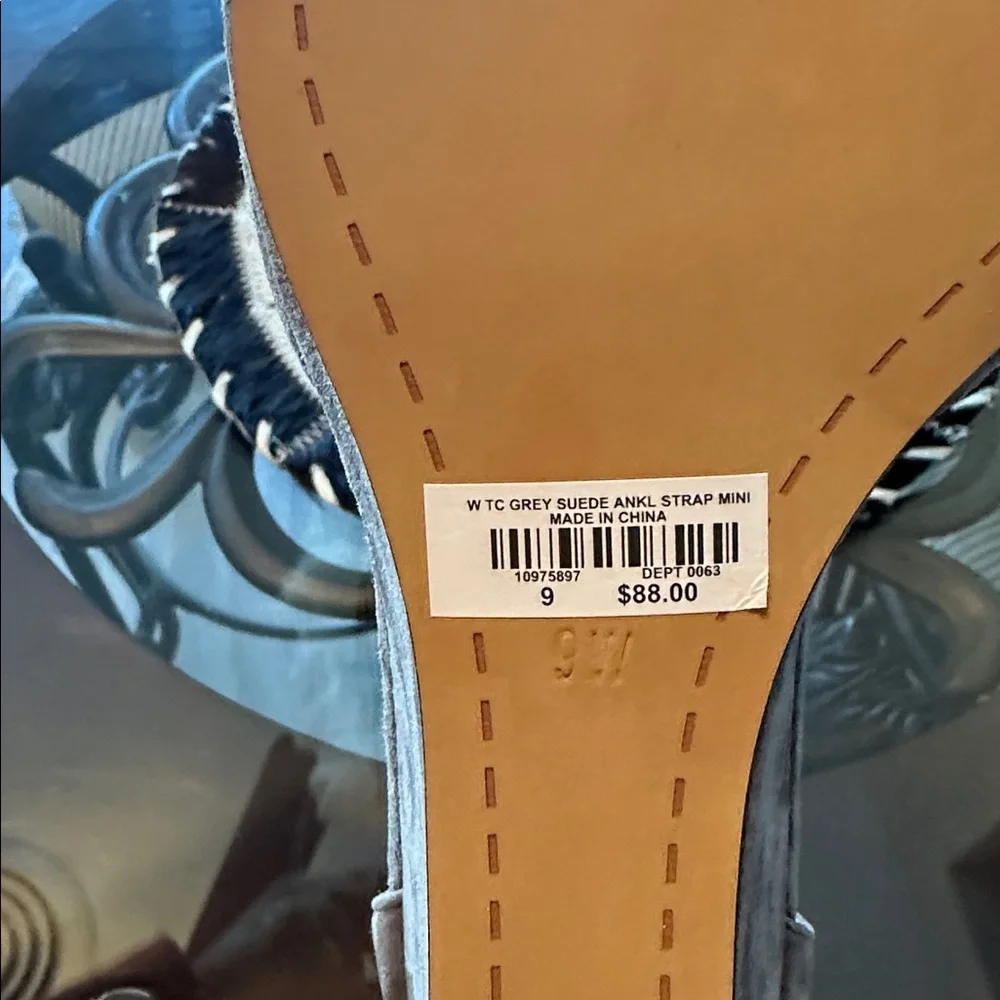 Torrid Grey/Taupe Suede Ankle Strap Wedges - Picture 8 of 8